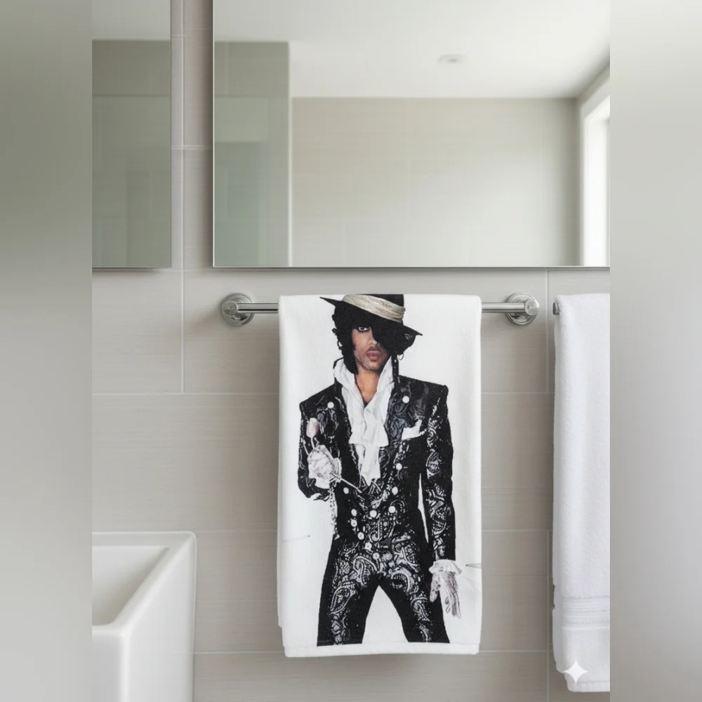 New Amazing Looking Bow Shower Curtain w/ Hooks & Prince Hand Towel - Picture 3 of 6